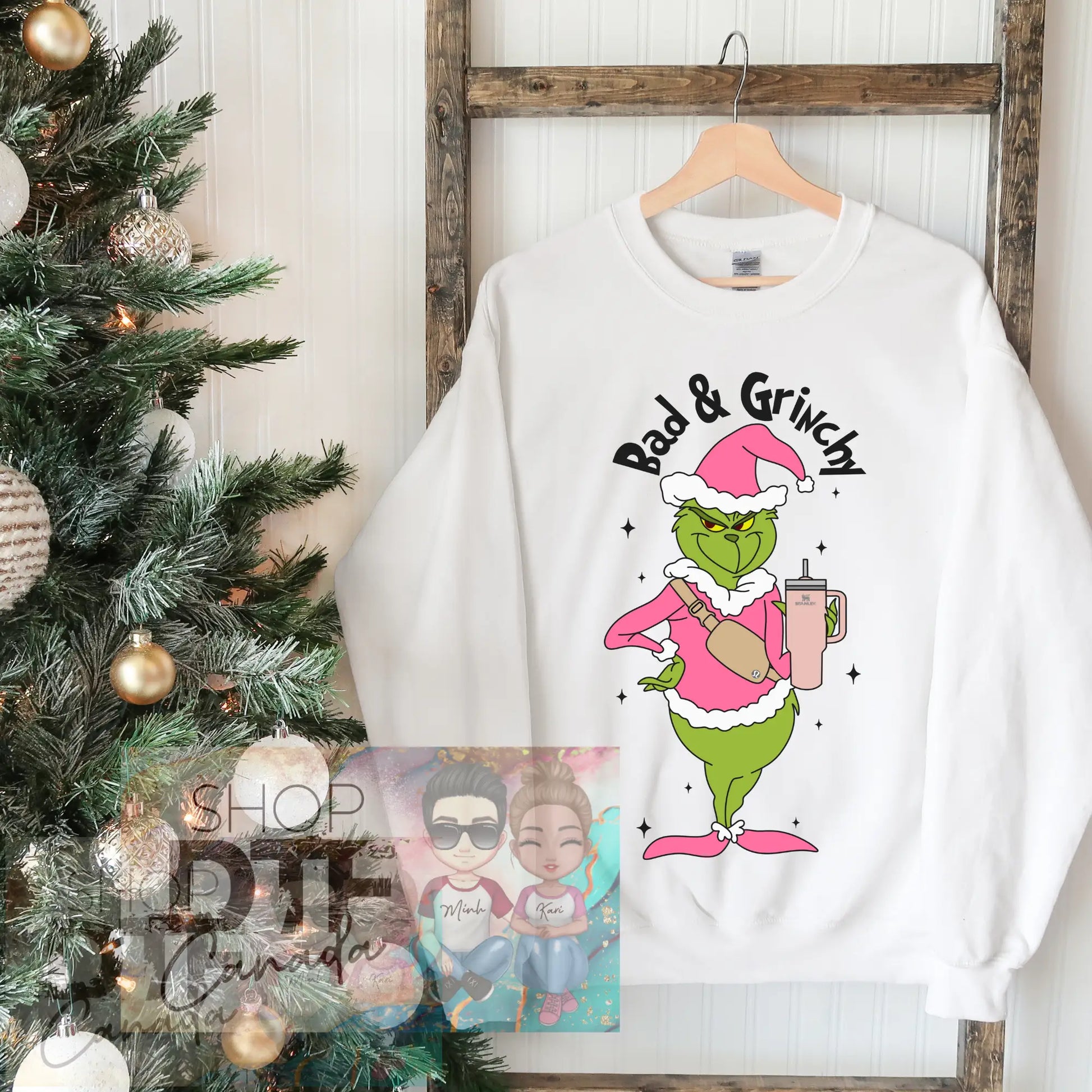 Christmas - Grinch - Pink Bad and Grinchy - Shirts & Tops
