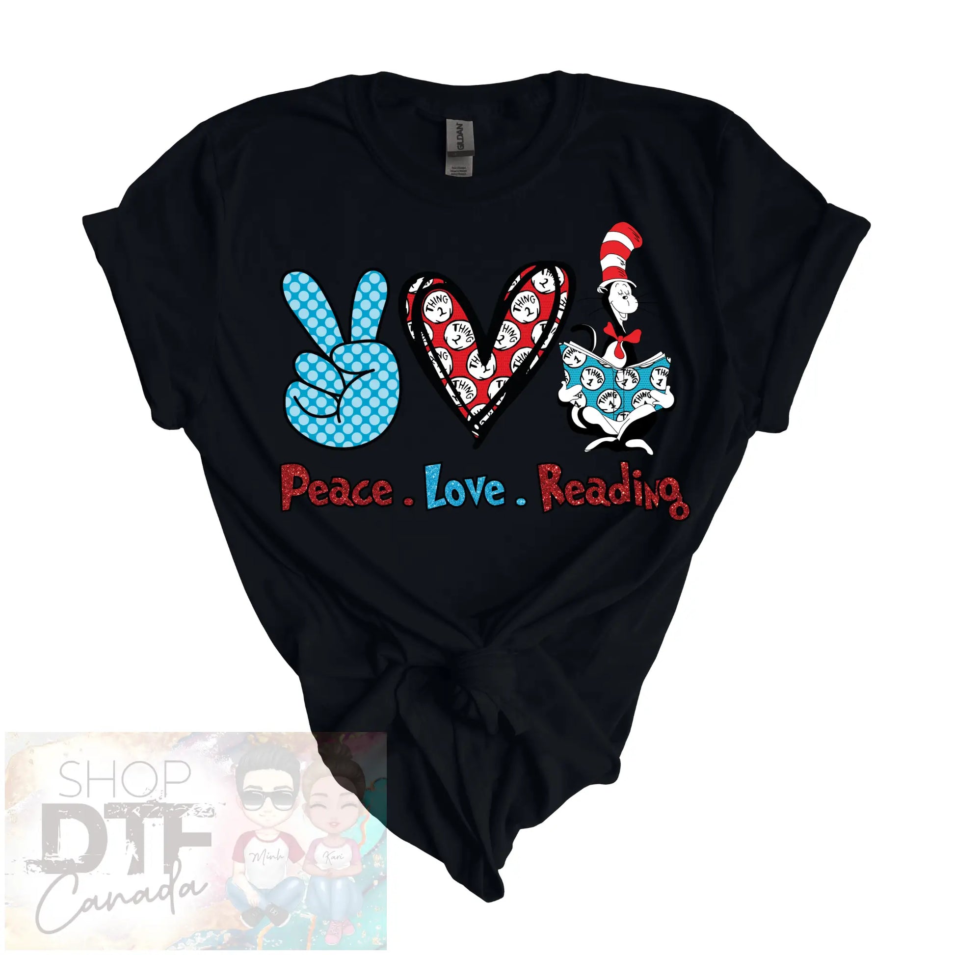 Dr. Seuss - Peace love reading - Shirts & Tops