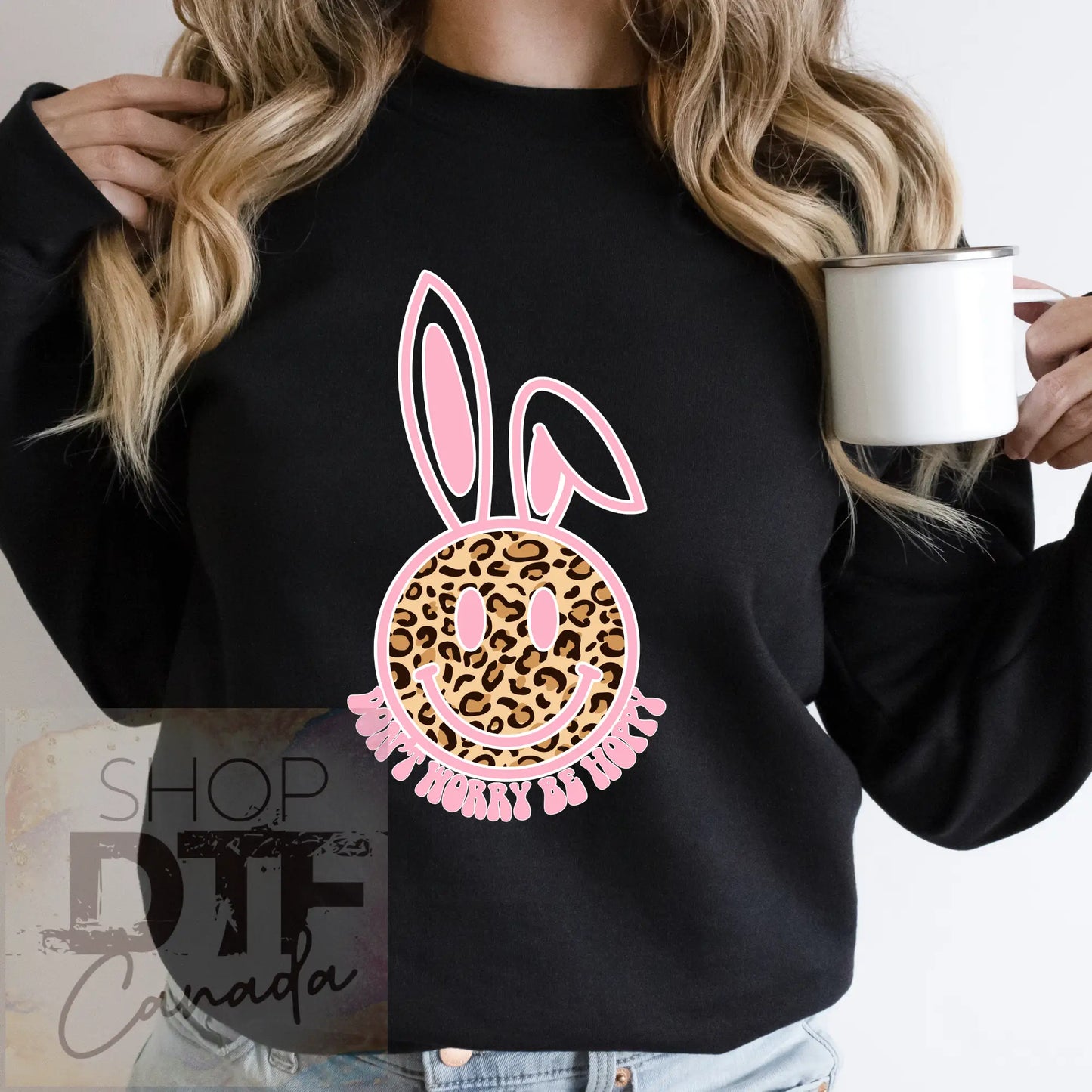 Easter - pink bunny face - shirts & tops