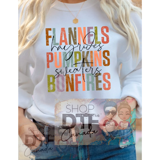 Fall - Flannels pumpkins and bonfires - Shirts & Tops