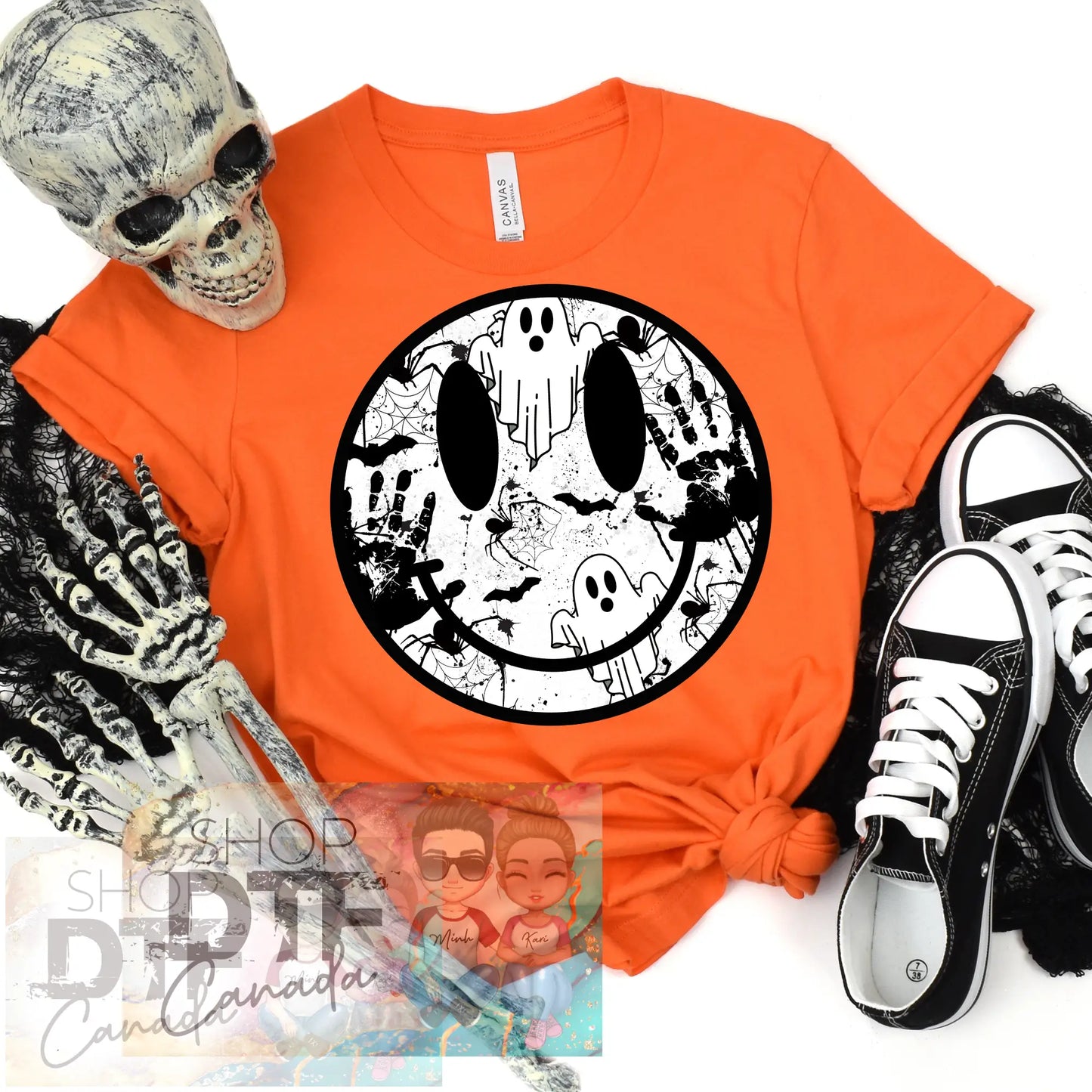 Halloween - Circle Ghost - Shirts & Tops