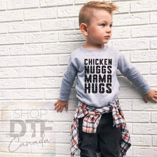 Kids - chicken nuggs momma hugs - shirts & tops