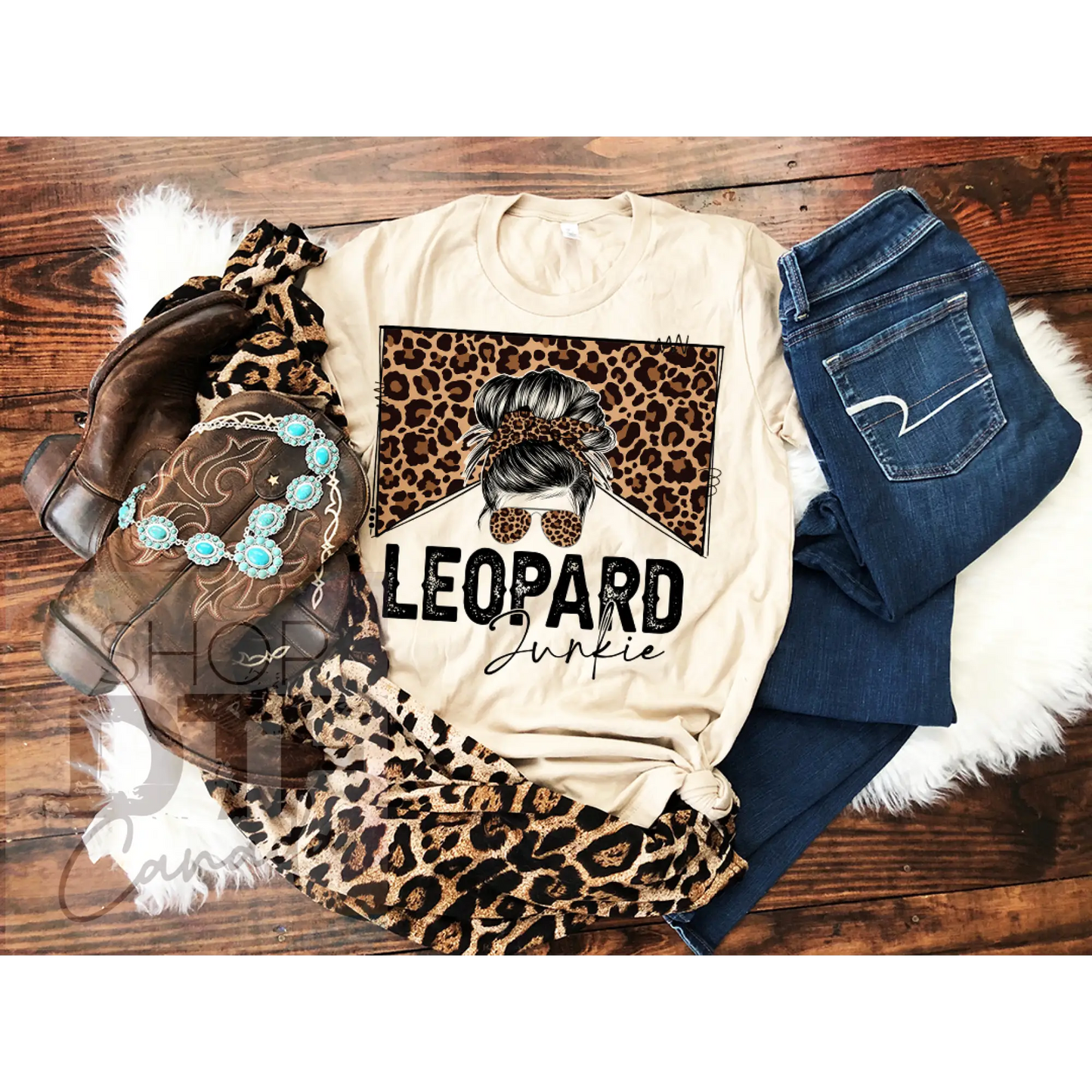 Mom - country bun leopard junkie - shirts & tops