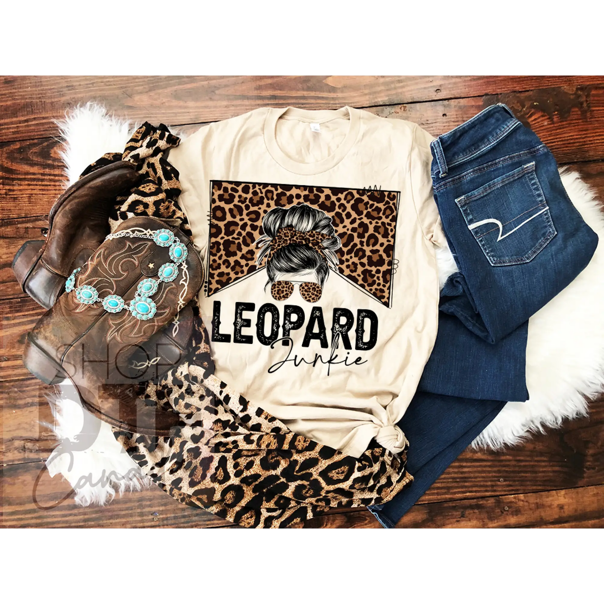 Mom - country bun leopard junkie - shirts & tops